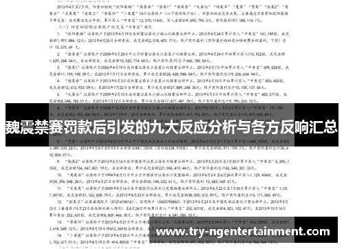 魏震禁赛罚款后引发的九大反应分析与各方反响汇总