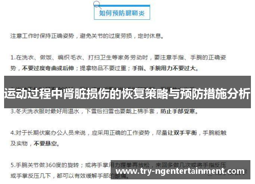 运动过程中肾脏损伤的恢复策略与预防措施分析